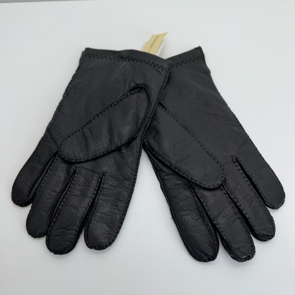 Etienne Aigner Leather Gloves Cashmere Lining Mens XL - Picture 5 of 12